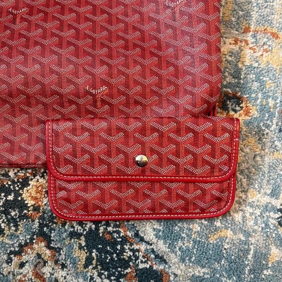 Goyard Saint Louis Tote Bad Red PM Coated Canvas - Picture 14 of 15